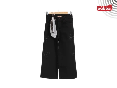 Straight-Leg Leg Embroidered Girls' Denim Pants