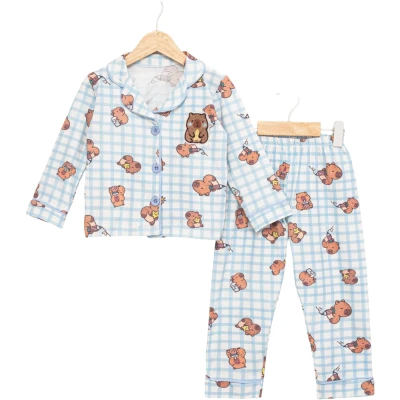Capybara Yakalı Pijama Takım