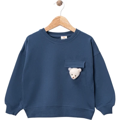 Cepli Ayıcık Kafalı Sweatshirt