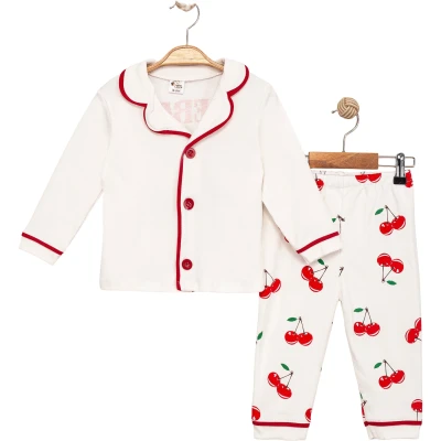 Cepli Kiraz Uzun Kollu Pijama Takım