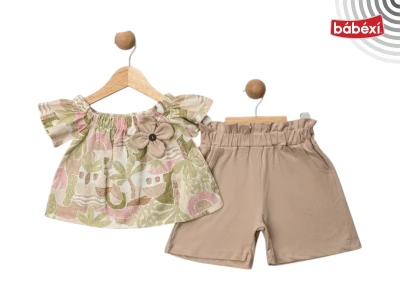 Flower with Accessory with Shorts Girls' Set