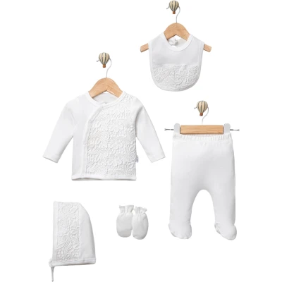 Çiçek Brodeli 5 Li Set
