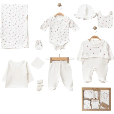 Flower Embroidered 10-Piece Set