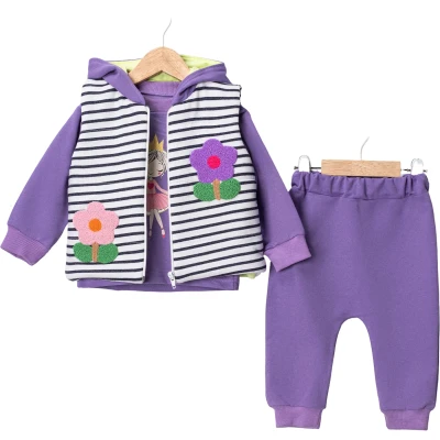 Floral Unicorn Padded Puffer 3-Piece Set