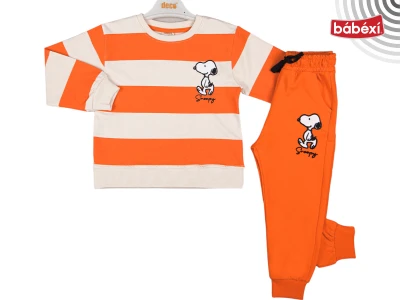 Striped Print Embroidered Two-Piece Boys Set