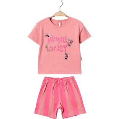 Çizgili Şortlu Minnie Daisy Kız Bebek Takım