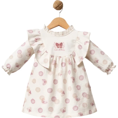 Cute Butterfly Kız Bebek Nakışlı Elbise