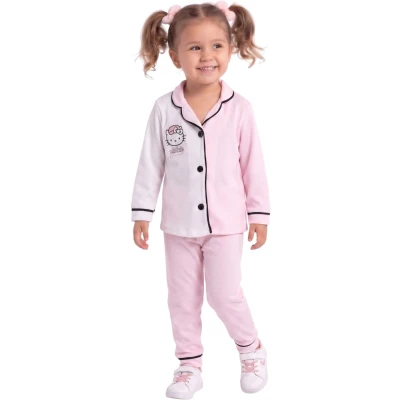 Damla Desen Kedili Yakalı Pijama Takım