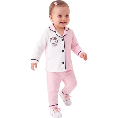 Damla Desen Kedili Yakalı Pijama Takım