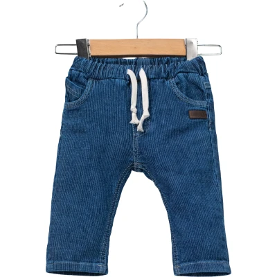 Leather-Patch Denim Trousers