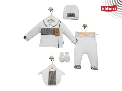 Woven Trim 5-Piece Bodysuit Set