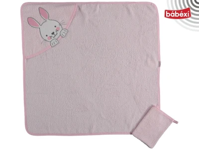 Dokuma Kapüşonlu Havlu 2'li Set Bıyıklı Tavşan