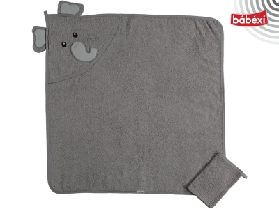 Dokuma Kapüşonlu Havlu 2'li Set Fil