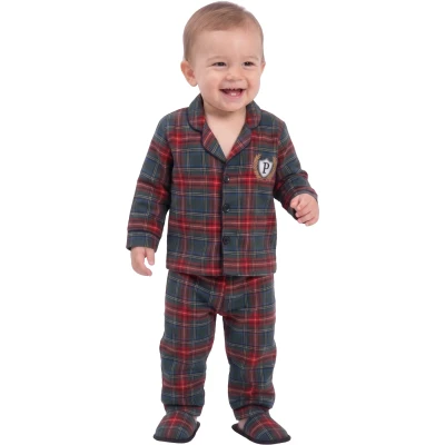 Ekose Armalı Terlikli Yakalı Pijama Takım