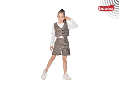 Plaid Checked Vest Shorts Set