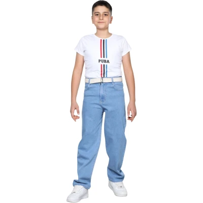 Boys' Baggy Belted Pants Ice Blue