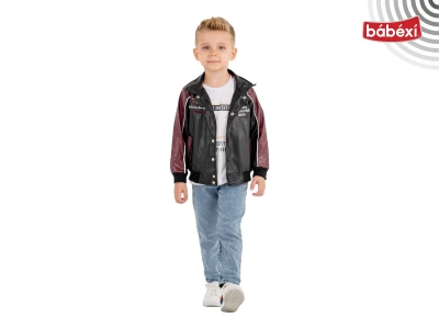 Boys Leather Jacket Three-Piece Set