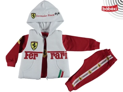 Ferrari Beyaz Nakışlı Üçlü Takım