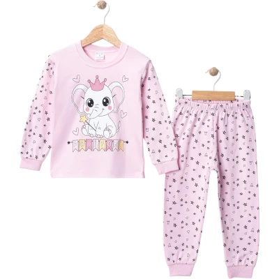 Filli Taçlı Baskılı Pijama Takım