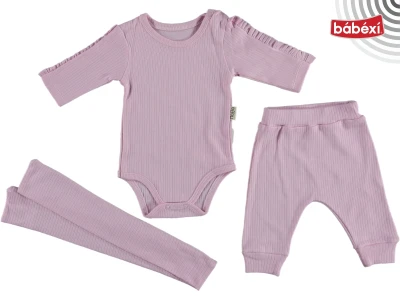 Ruffle detailed snap-button bodysuit set