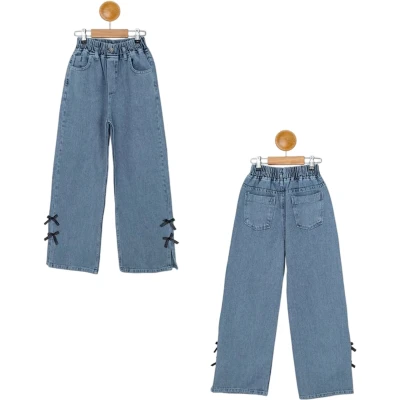 Bow Detail Denim Trousers