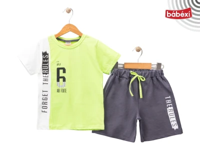 Forvet Yazılı Parçalı Şortlu Boy Set