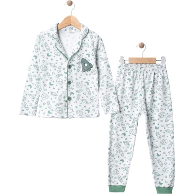 Galaksi Roket Süzeneli Yakalı Pijama Takım