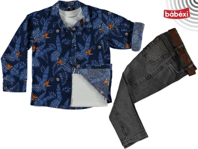 With Shirt 3 Lü Set Denim Pants