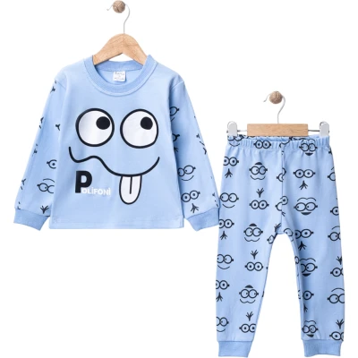 Gözlü Baskılı Pijama Takım