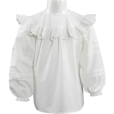 Lace Yoke Voile Blouse 10Y-13Y