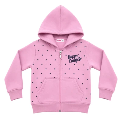 Happy Printed Hooded Zippered Jacket