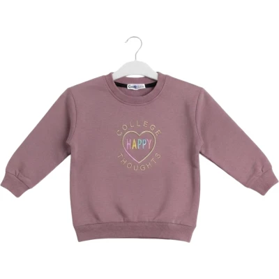 Happy Baskılı Kız Sweat