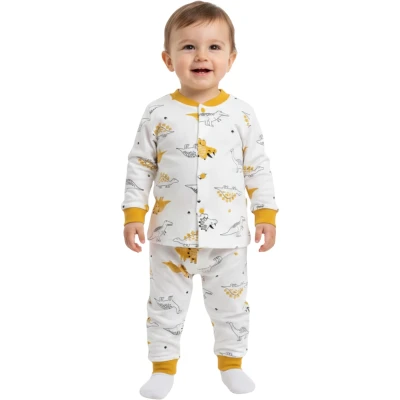 Hardal Dinozor Çıtçıtlı Pijama