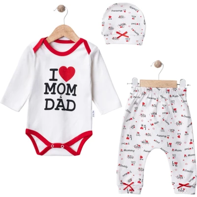I Mom Dad Baskılı 3P Badili Takım