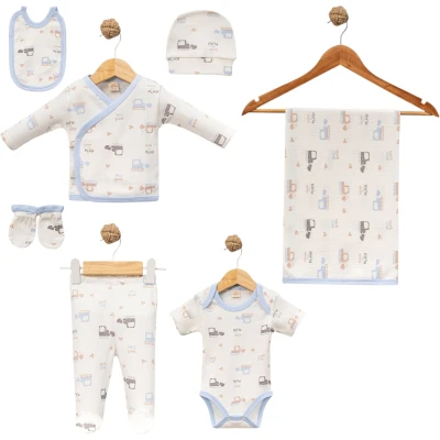 Work Machine With Blanket 7-Piece Onesie Set