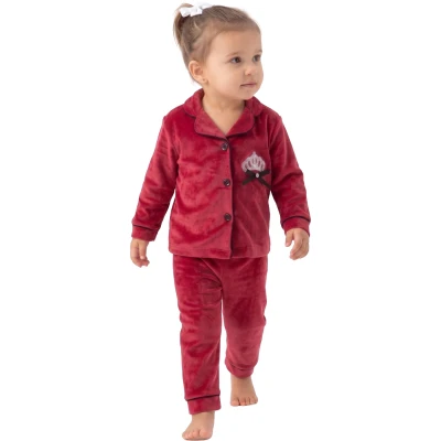Kadife Taçlı Prenses Yakalı Pijama Takım