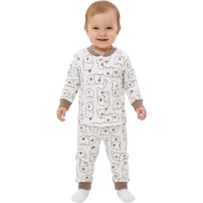 Kahve Koala Çıtçıtlı Pijama