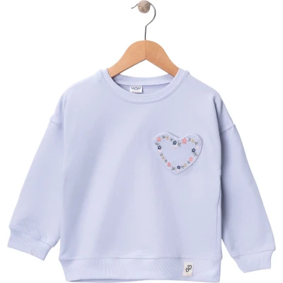 Kalp Ve Çiçek Nakışlı Sweat