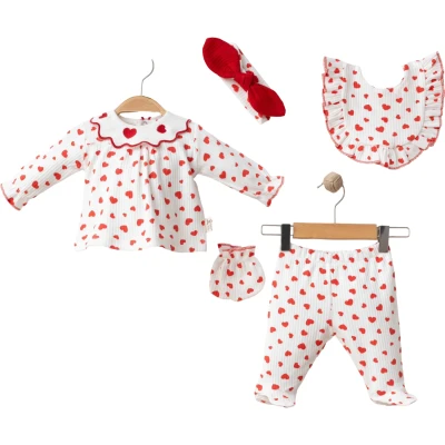 Kalp Yakalı 5'li Set