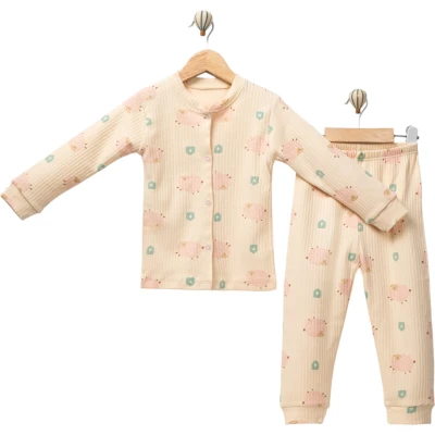 Heart & Lamb Print Front-Snap Set
