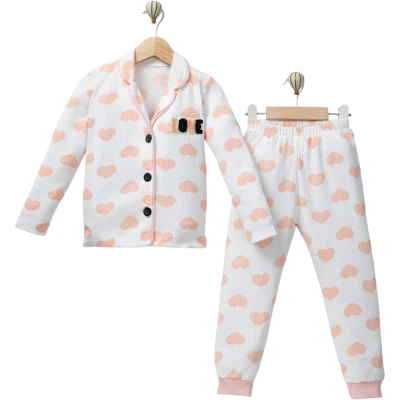 Kalpli Love Süzeneli Yakalı Pijama Takım