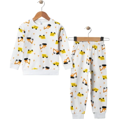 Kamyon Bebe Yaka İnterlok Pijama - Erkek
