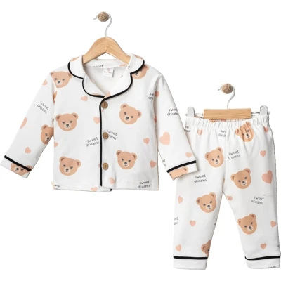 Kapli Ayı Baskılı Pijama Takım