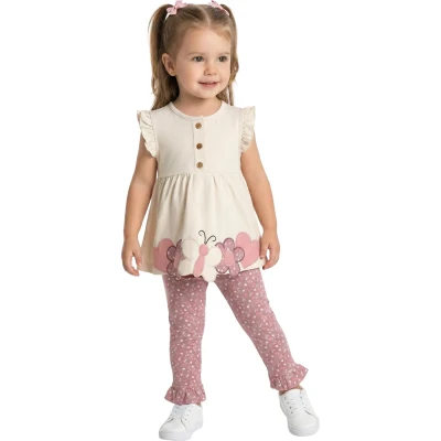 Butterfly Embroidered Floral Set