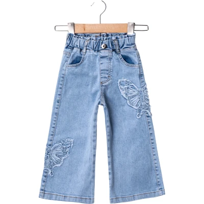Butterfly Embroidered Denim Jeans 2Y-5Y