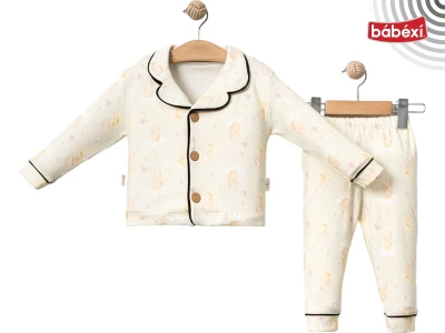 Kelebekli Tavşan Baskılı Pijama Takım