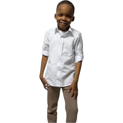 White Linen Shirt 14Y