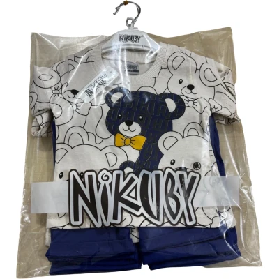 Short Sleeve With Bow Tie Bear Set