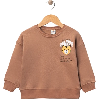 Kışlık Kaplan Rawrr Baskılı Sweat