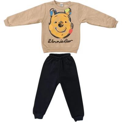 Kışlık Winnie Bear Baskılı Takım